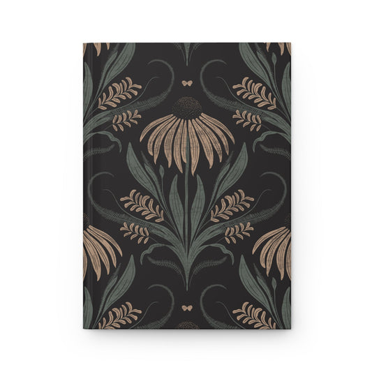 Moonlit Meadow Hardcover Journal with hand - drawn artwork - Flourish Moon Studio