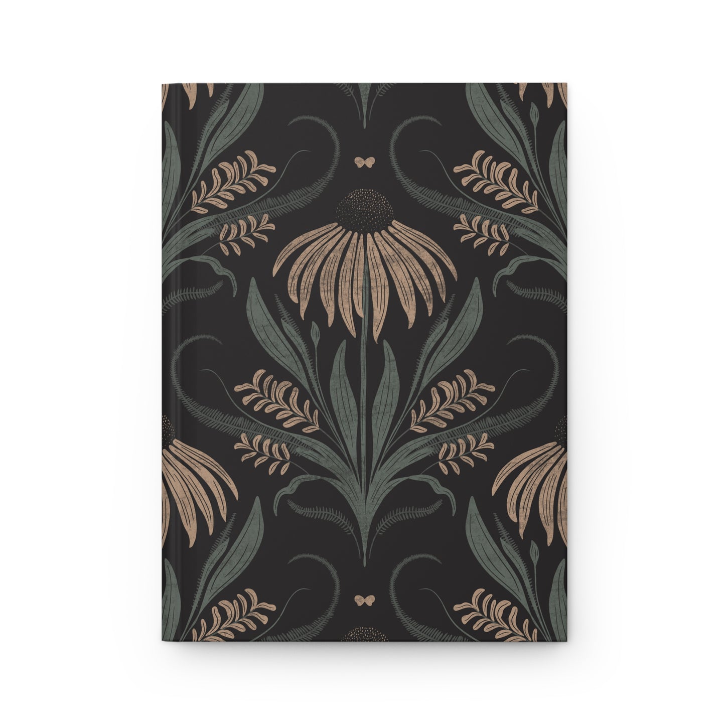 Notebook with floral pattern on a white background