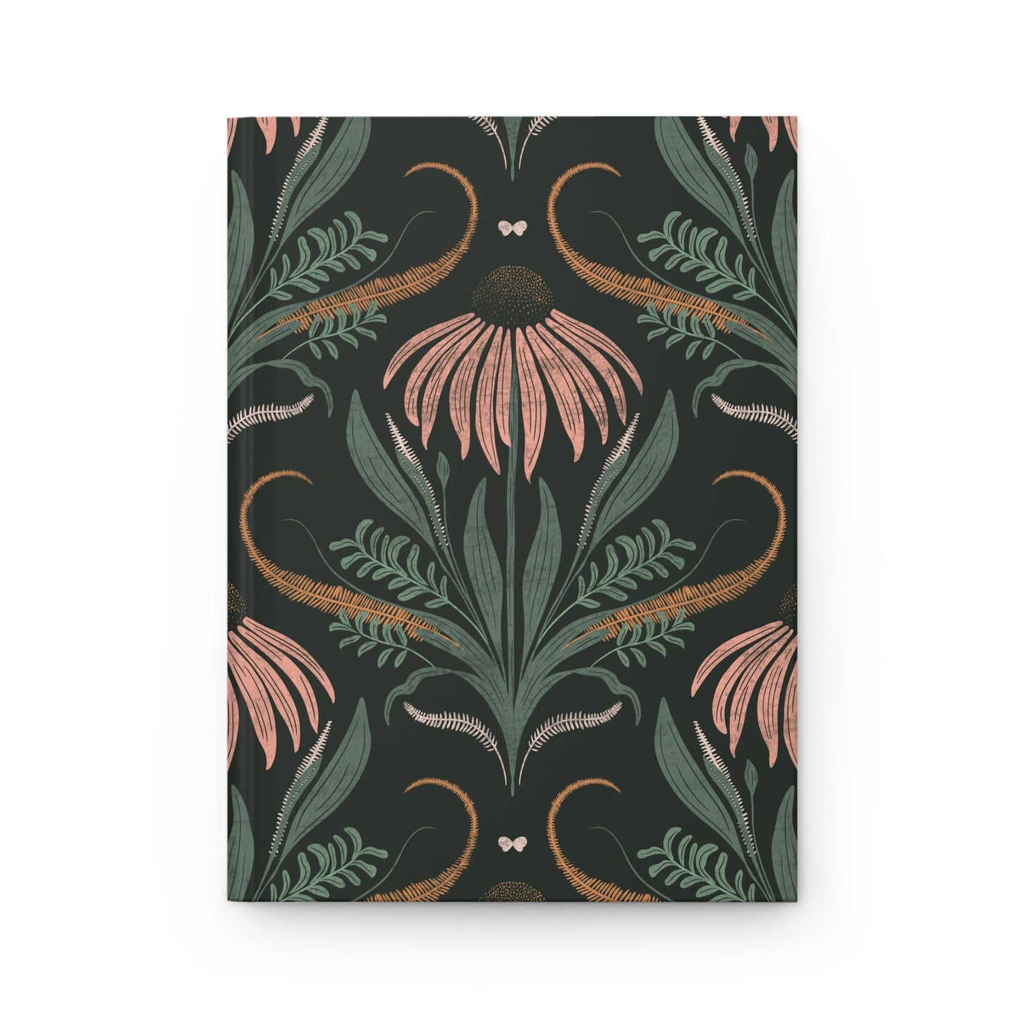 Nightbloom Garden Hardcover Journal with hand - drawn artwork - Flourish Moon Studio