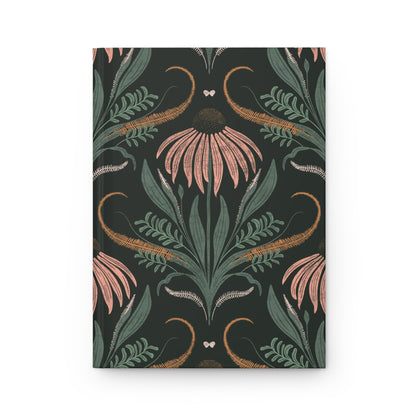Nightbloom Garden Hardcover Journal with hand - drawn artwork - Flourish Moon Studio