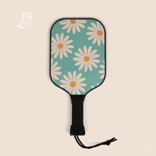 Oh Daisies Pickleball Paddles Set with hand drawn artwork - Flourish Moon Studio