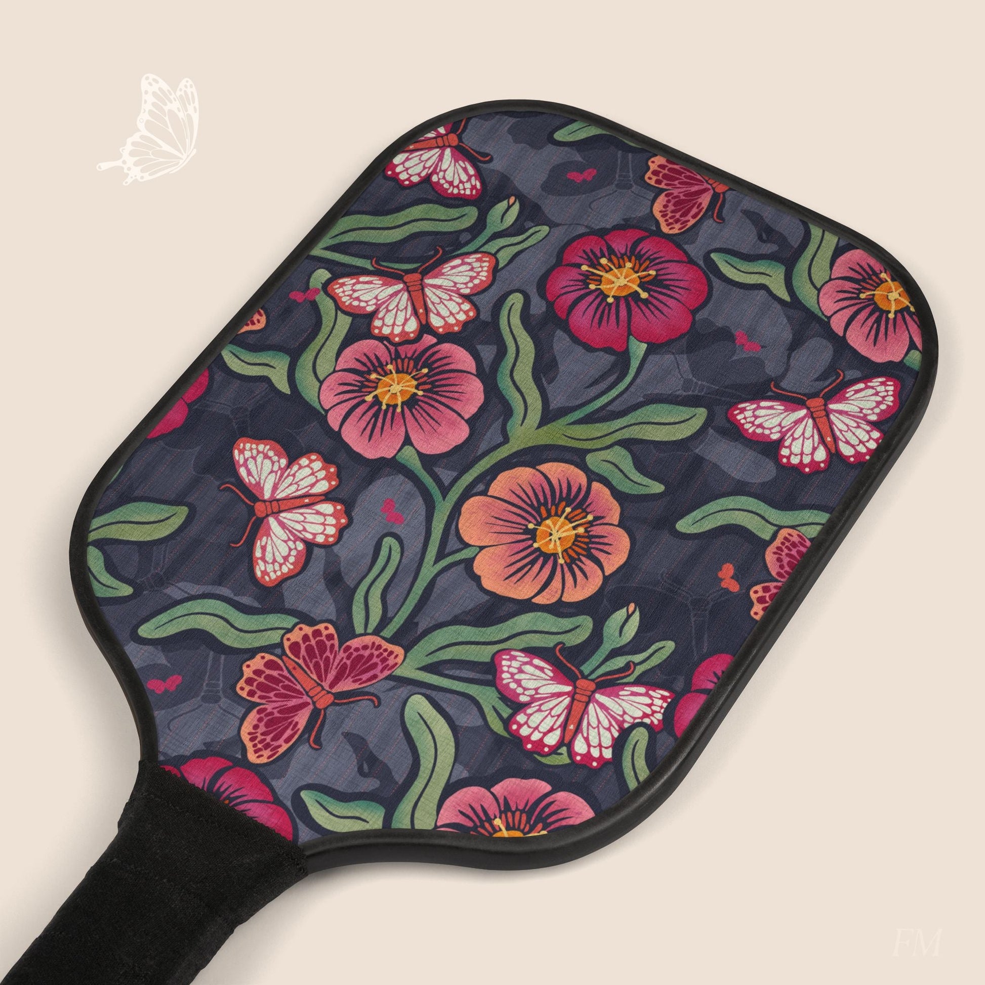 Pattern & Process Floral Pickleball Paddles Set with hand drawn artwork - Flourish Moon Studio