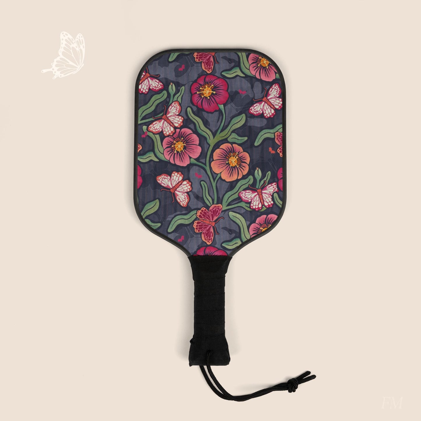Pattern & Process Floral Pickleball Paddles Set with hand drawn artwork - Flourish Moon Studio