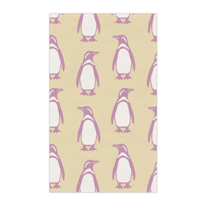 Penguin Bubblegum & Butter Tea Towels with hand - drawn artwork - Flourish Moon Studio
