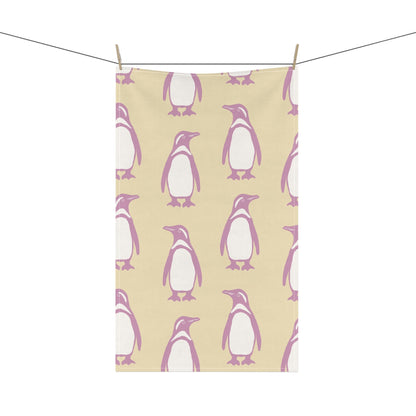 Penguin Bubblegum & Butter Tea Towels with hand - drawn artwork - Flourish Moon Studio