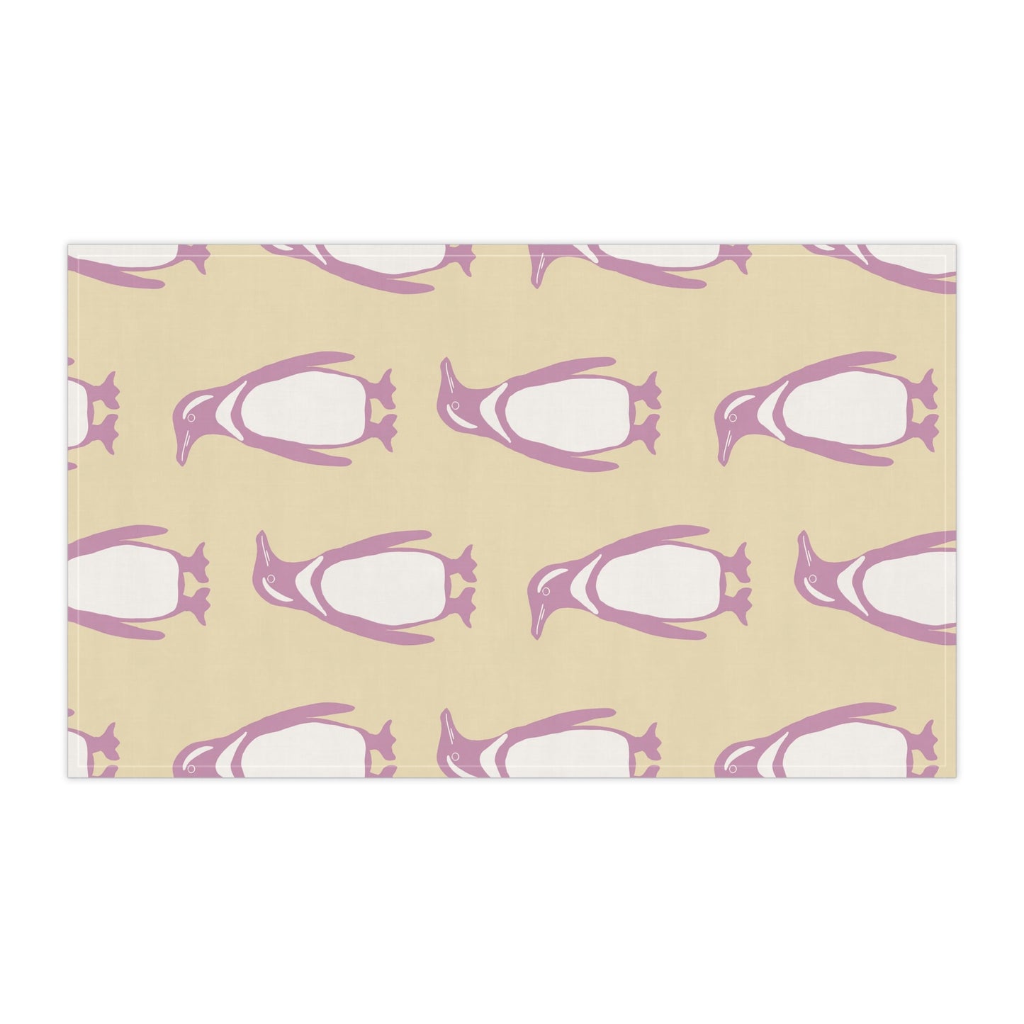Penguin Bubblegum & Butter Tea Towels with hand - drawn artwork - Flourish Moon Studio