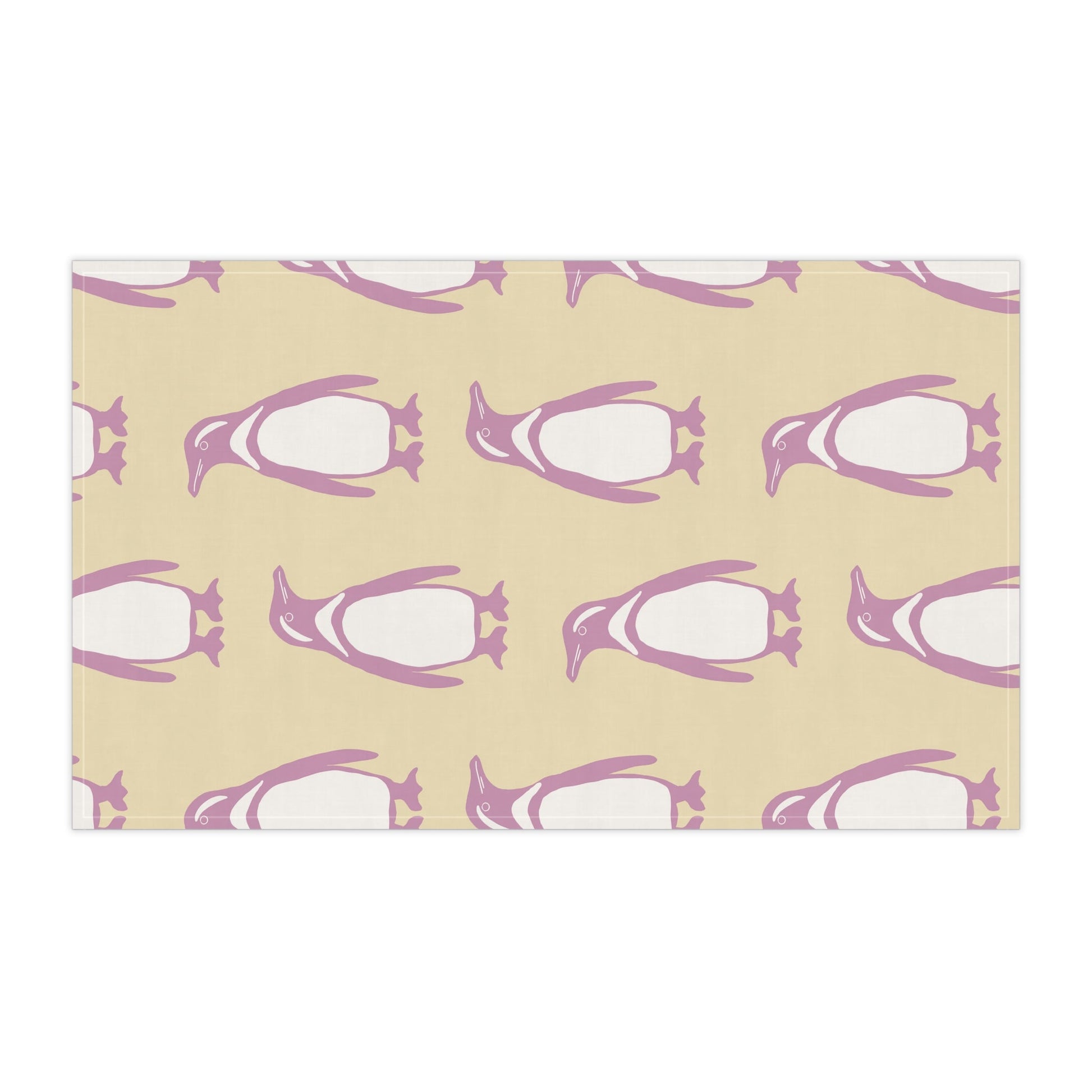 Penguin Bubblegum & Butter Tea Towels with hand - drawn artwork - Flourish Moon Studio