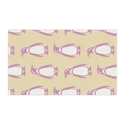 Penguin Bubblegum & Butter Tea Towels with hand - drawn artwork - Flourish Moon Studio
