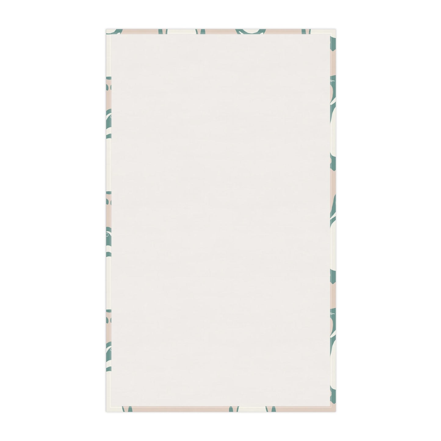 Penguin Teal & Peach Tea Towels with hand - drawn artwork - Flourish Moon Studio