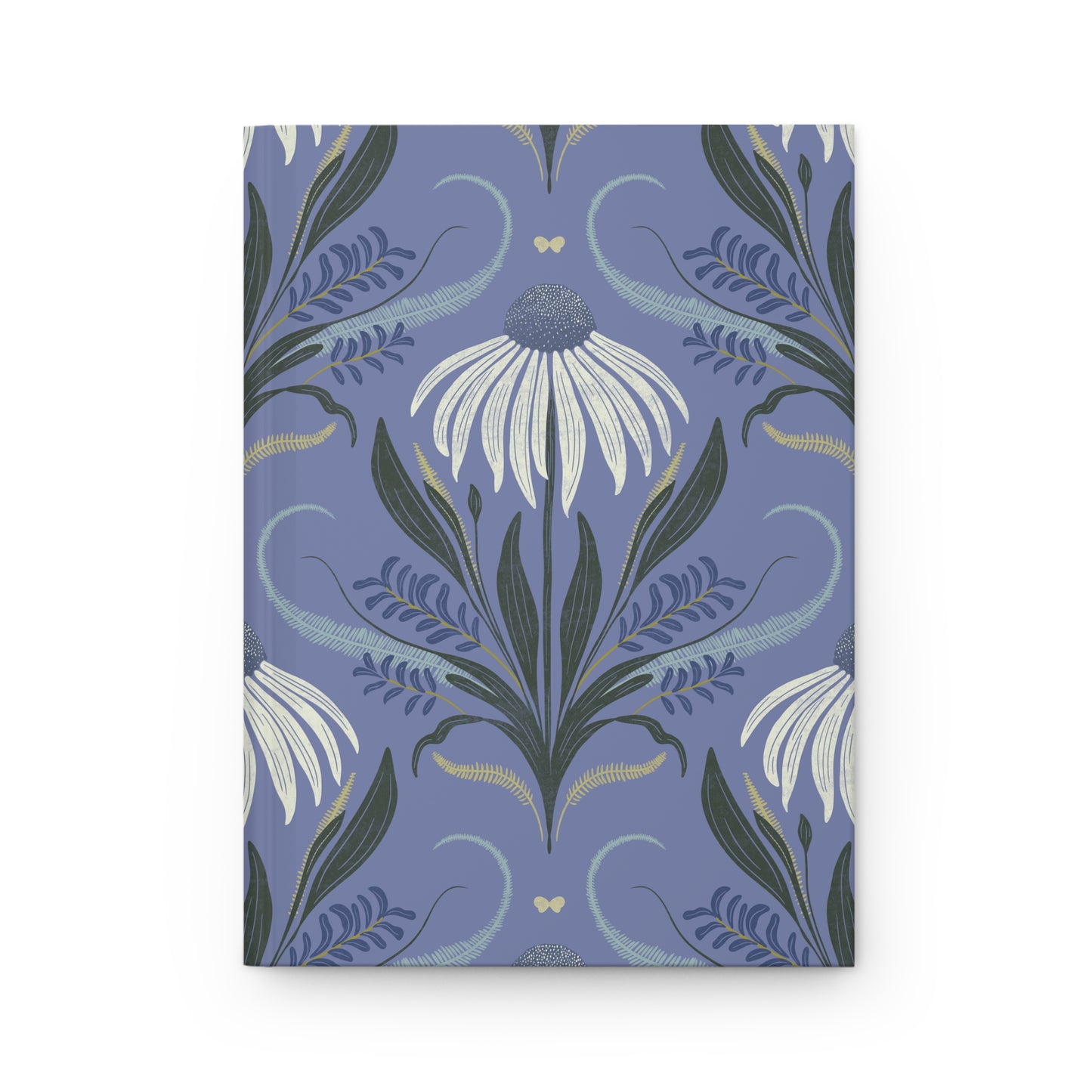 Notebook with floral design on a blue background