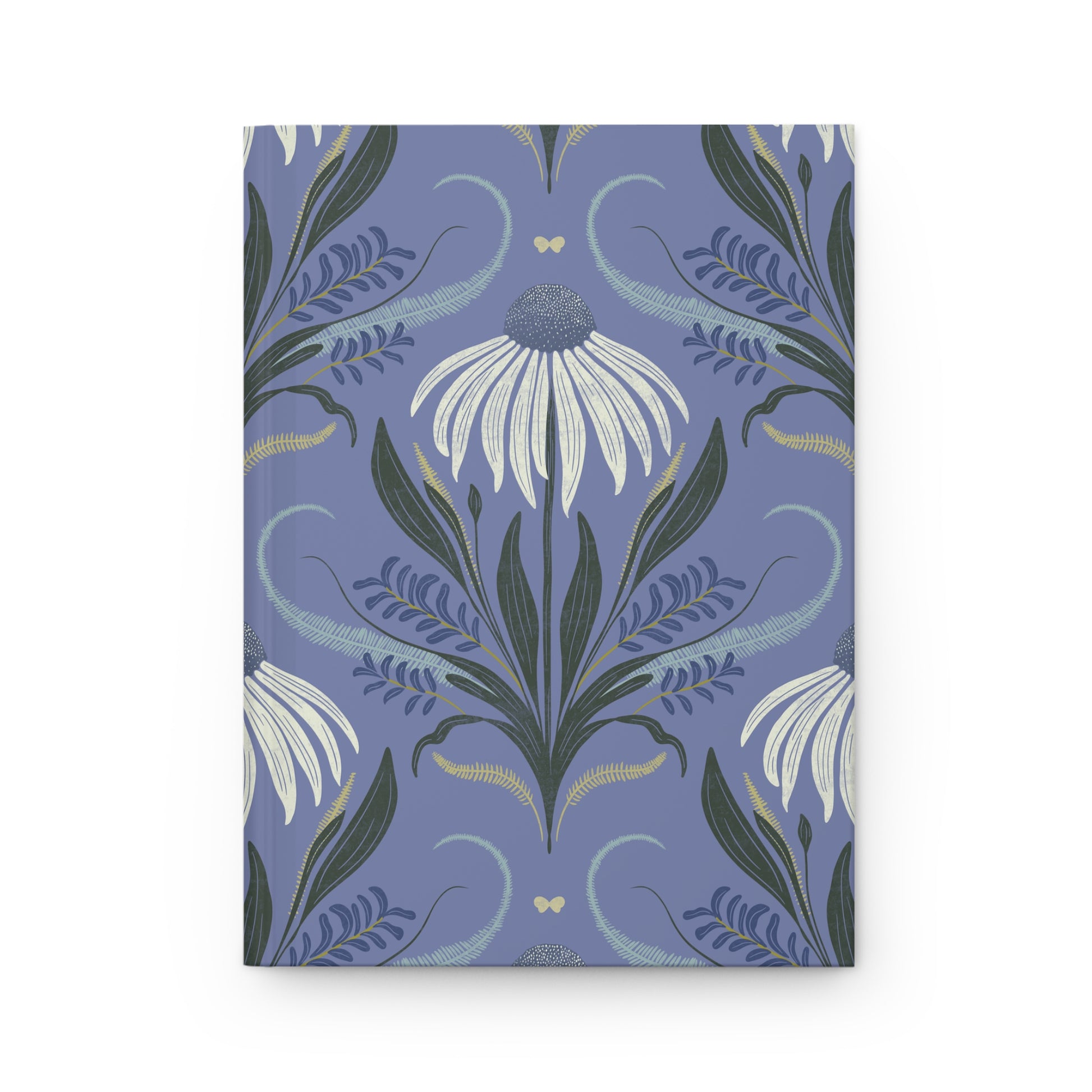 Notebook with floral design on a blue background