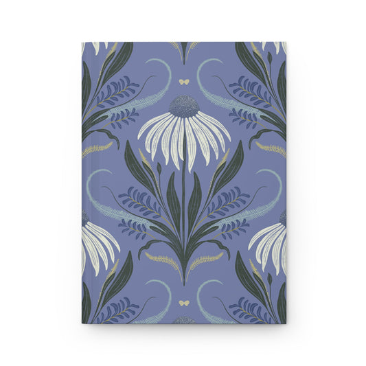 Periwinkle Wildflower Sky Hardcover Journal with hand - drawn artwork - Flourish Moon Studio