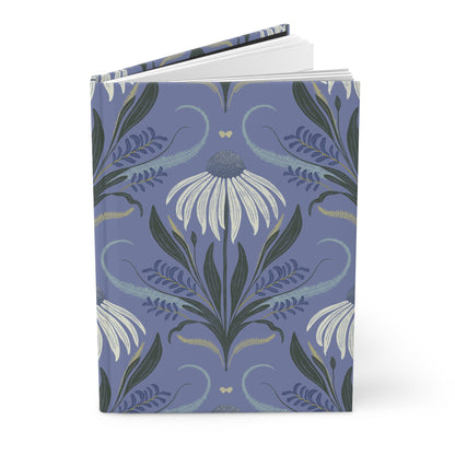 Periwinkle Wildflower Sky Hardcover Journal with hand - drawn artwork - Flourish Moon Studio