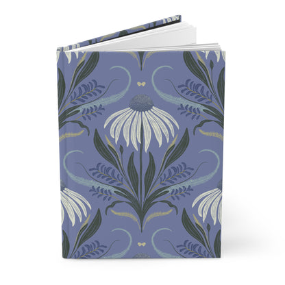 Notebook with floral design on a blue background