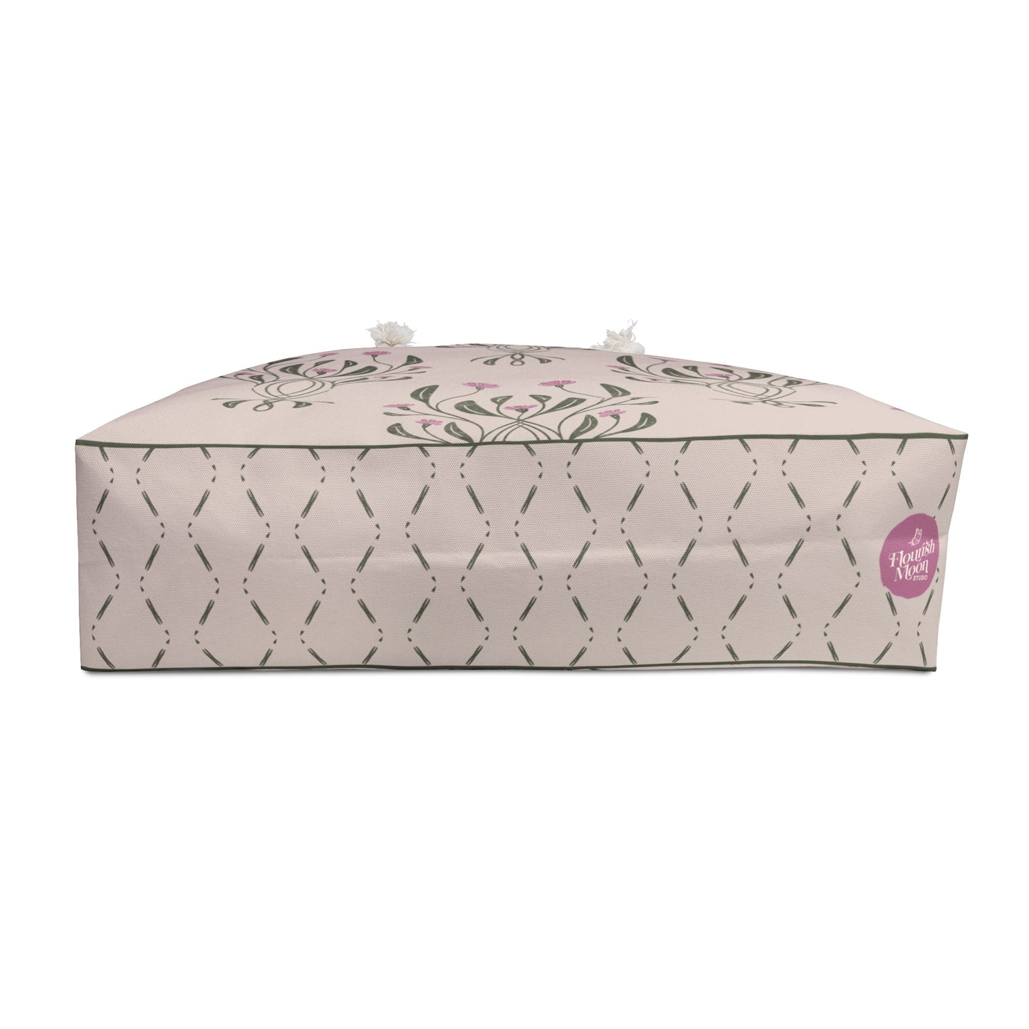Petal Rhapsody Floral Weekender Bag with hand drawn artwork - Flourish Moon Studio