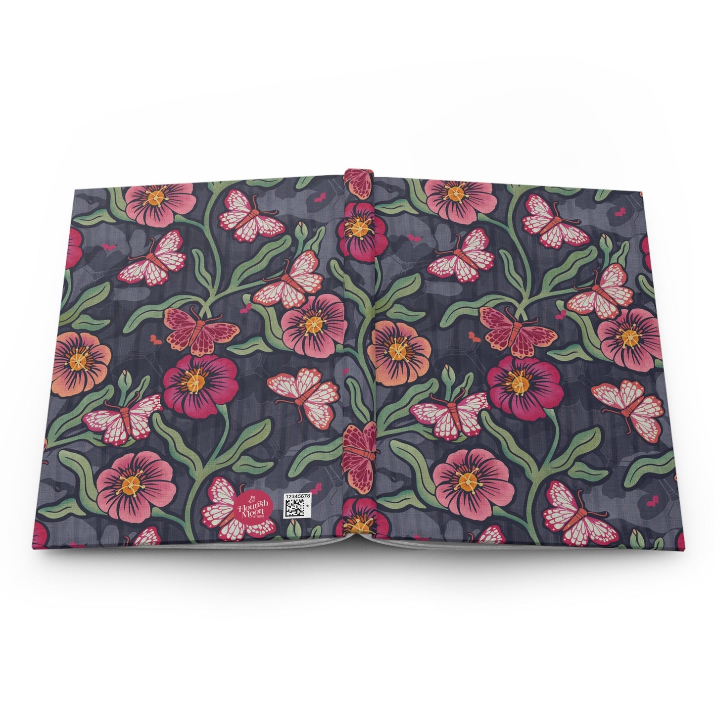 Petals & Process Butterfly Hardcover Journal with hand drawn artwork - Flourish Moon Studio