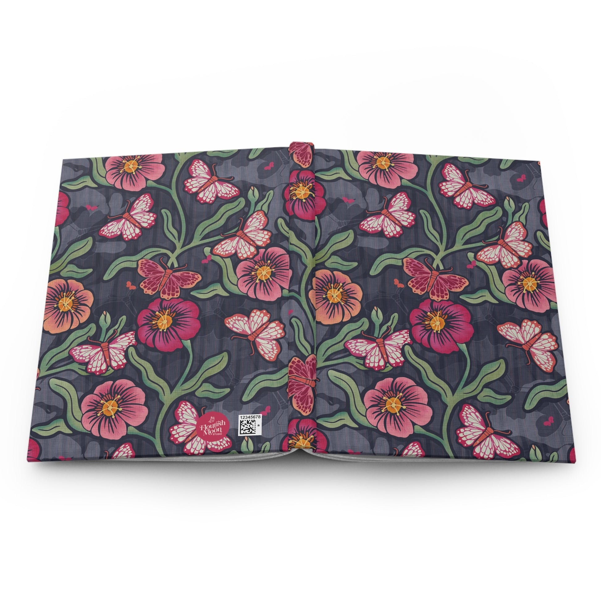 Petals & Process Butterfly Hardcover Journal with hand drawn artwork - Flourish Moon Studio