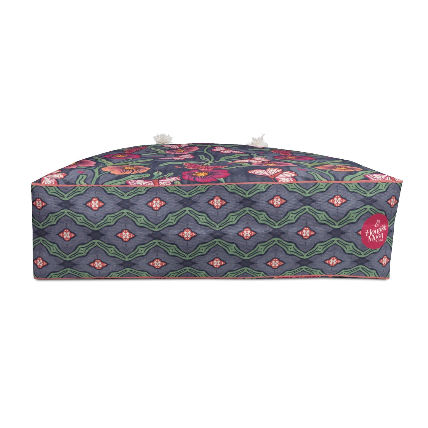 Petals & Process Butterfly Weekender Bag with hand drawn artwork - Flourish Moon Studio