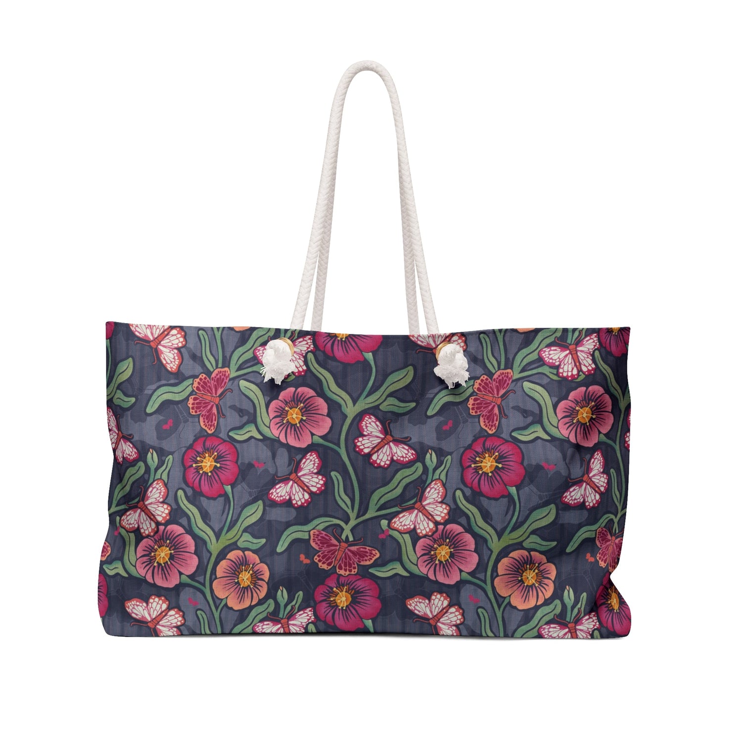 Petals & Process Butterfly Weekender Bag with hand drawn artwork - Flourish Moon Studio