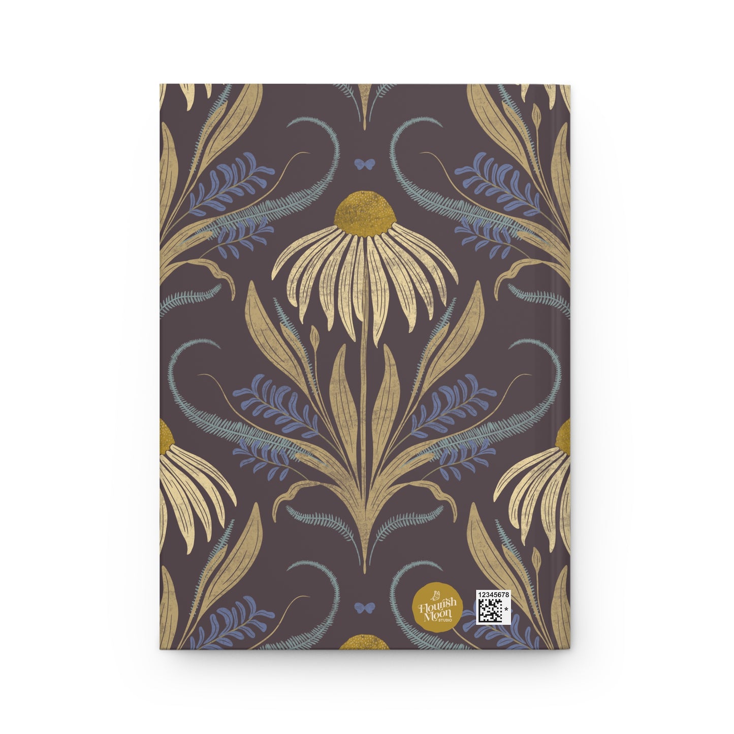 Notebook with floral pattern on a white background