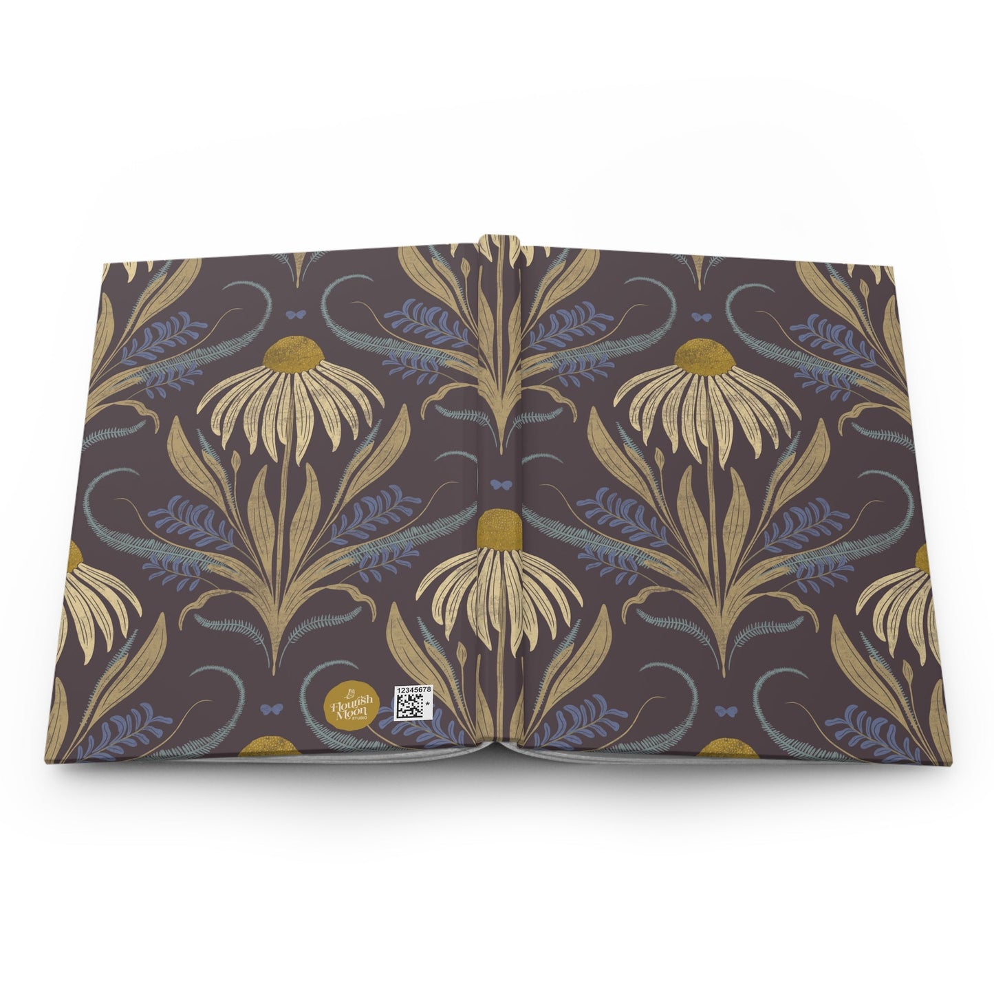 Plumfield Echo Moon Hardcover Journal with hand - drawn artwork - Flourish Moon Studio