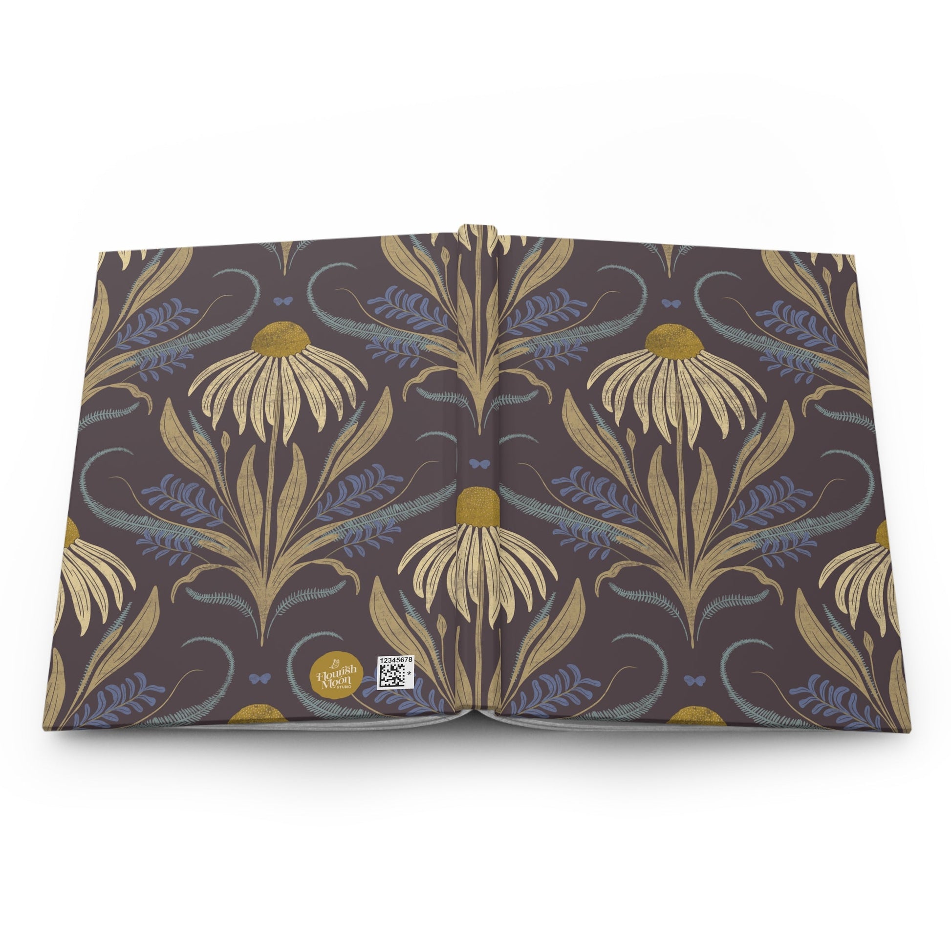 Plumfield Echo Moon Hardcover Journal with hand - drawn artwork - Flourish Moon Studio