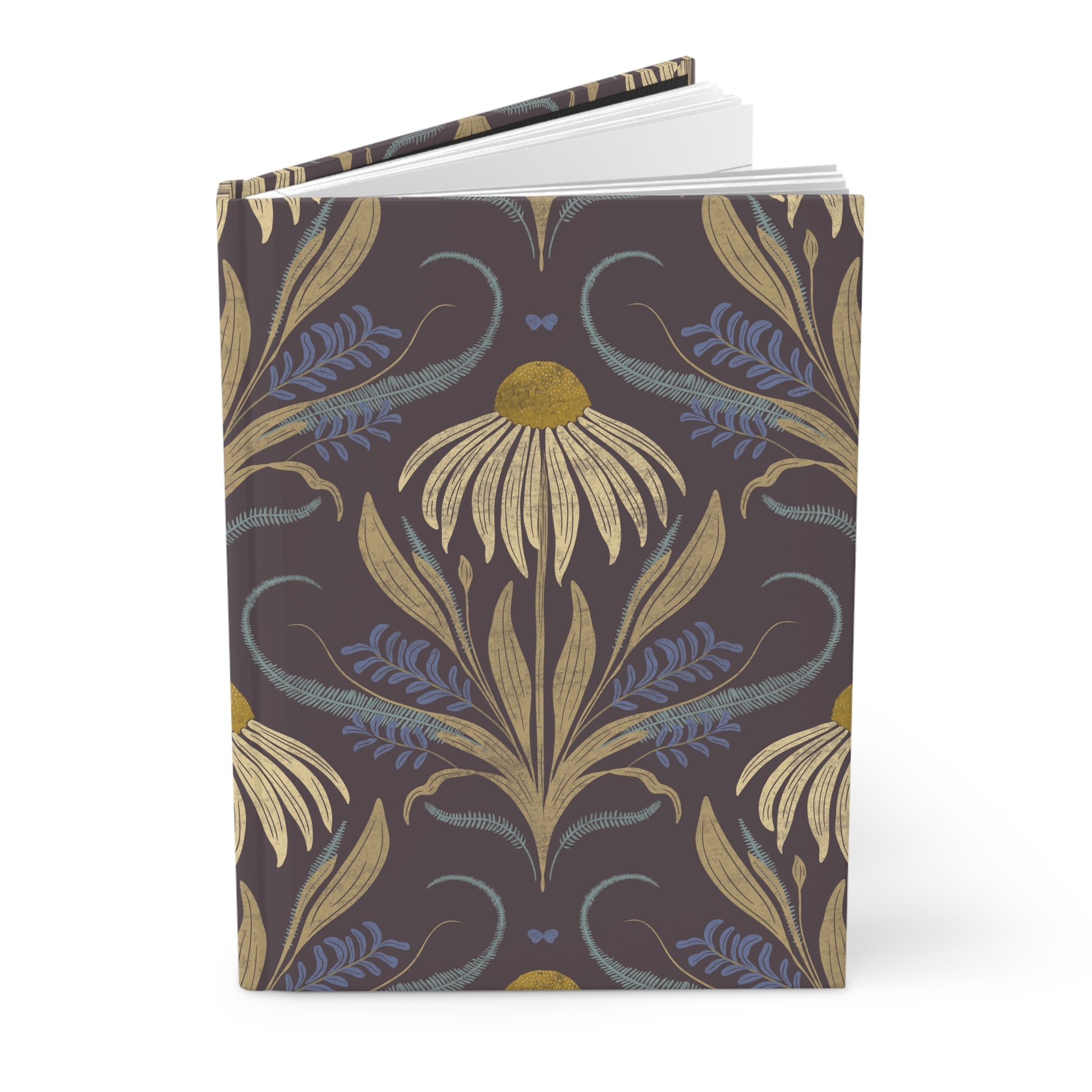 Notebook with floral pattern on a white background