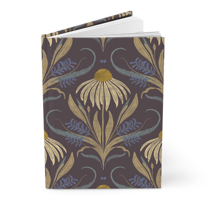 Notebook with floral pattern on a white background