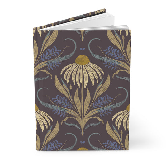 Notebook with floral pattern on a white background