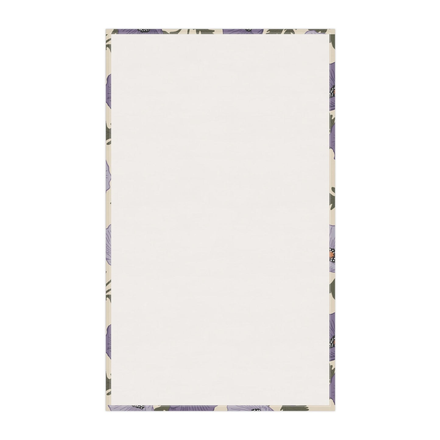 Poppy Waltz Floral Moonlit Lavender Tea Towel with hand drawn artwork - Flourish Moon Studio