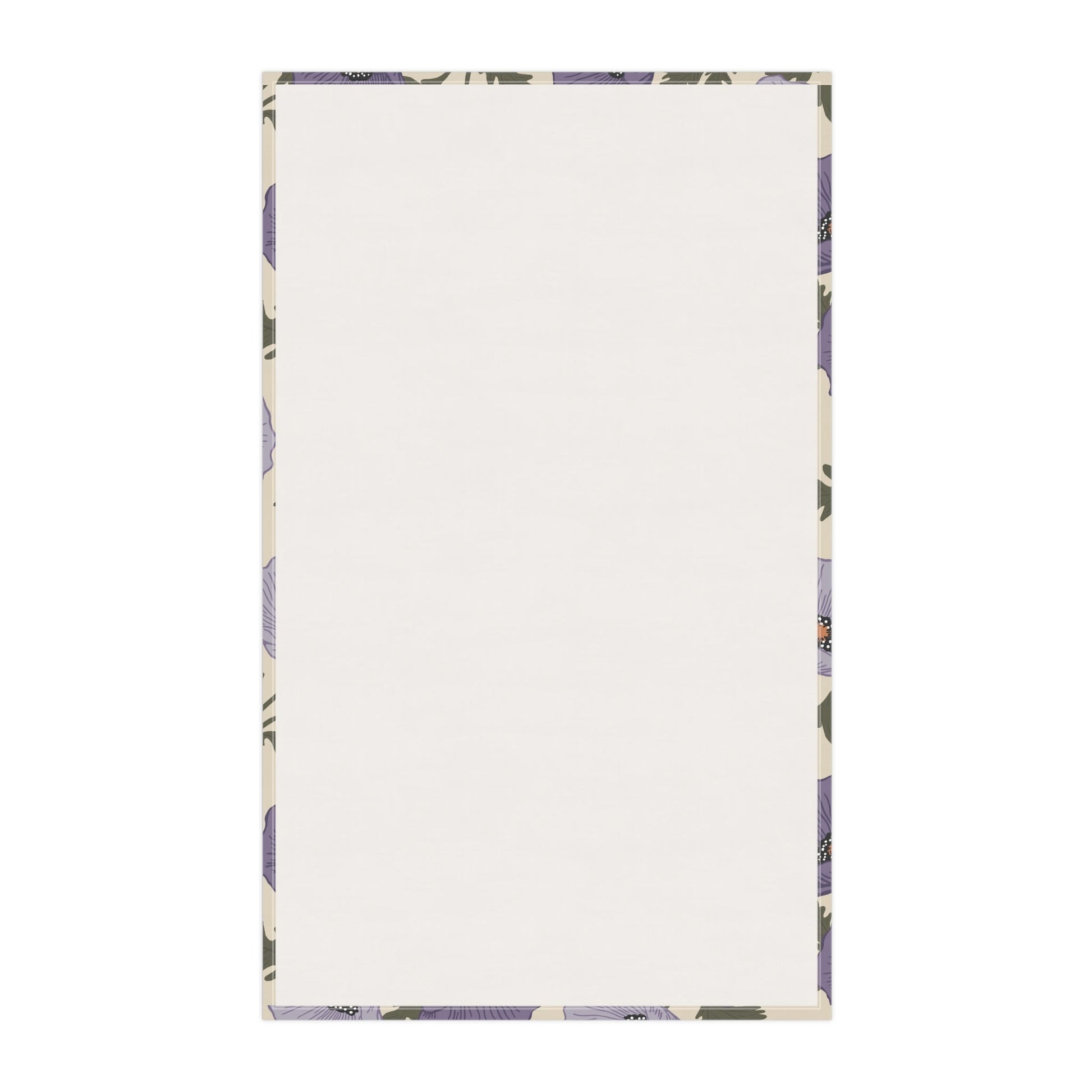 Poppy Waltz Floral Moonlit Lavender Tea Towel with hand drawn artwork - Flourish Moon Studio