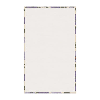 Poppy Waltz Floral Moonlit Lavender Tea Towel with hand drawn artwork - Flourish Moon Studio