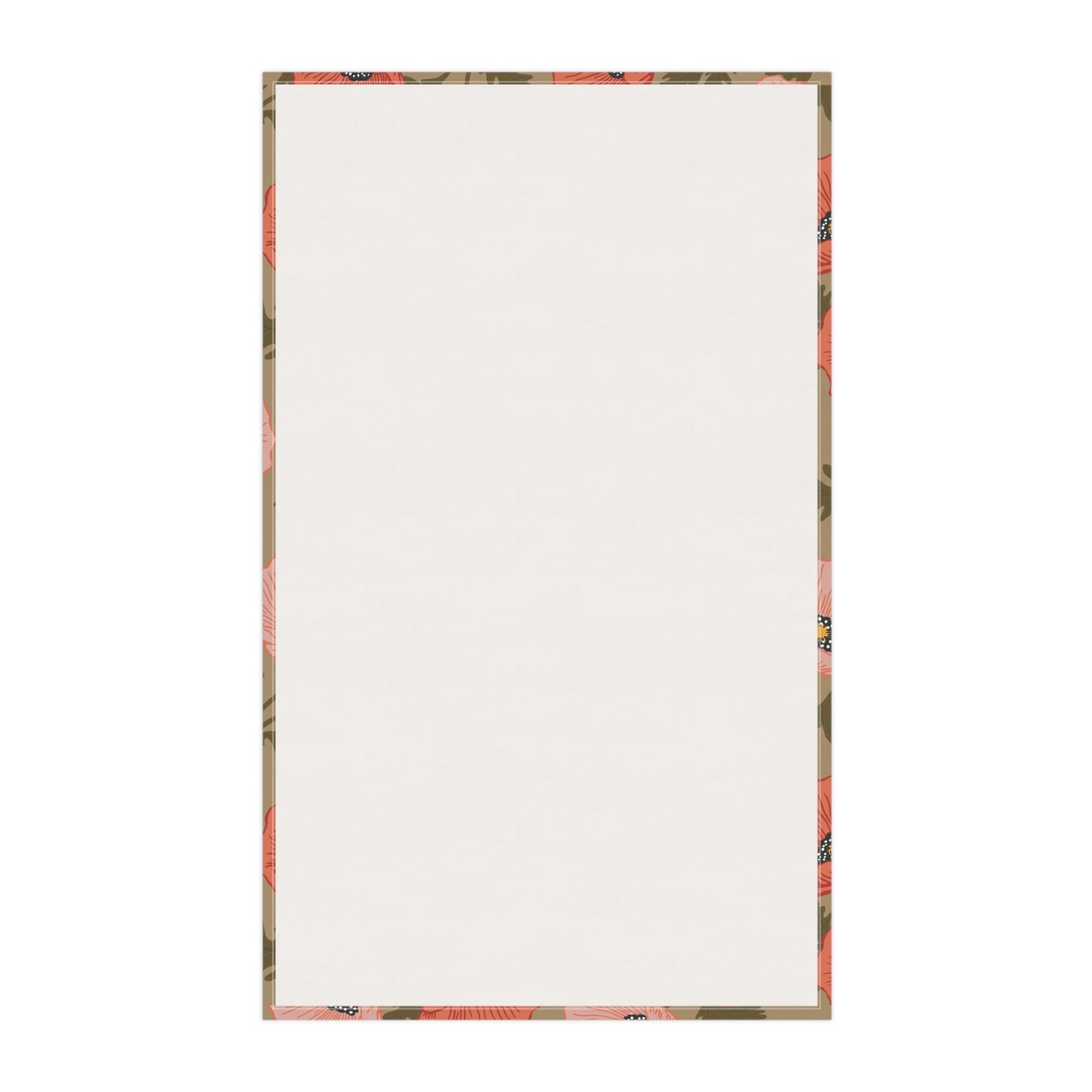 Poppy Waltz Floral on Muted Sage Tea Towel with hand drawn artwork - Flourish Moon Studio