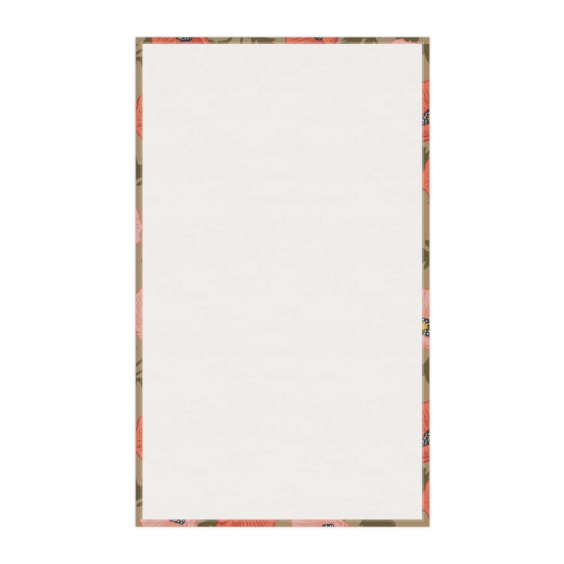 Poppy Waltz Floral on Muted Sage Tea Towel with hand drawn artwork - Flourish Moon Studio