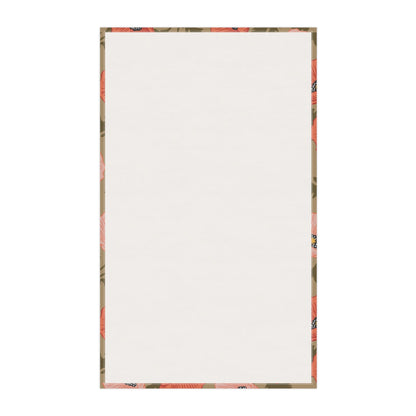 Poppy Waltz Floral on Muted Sage Tea Towel with hand drawn artwork - Flourish Moon Studio