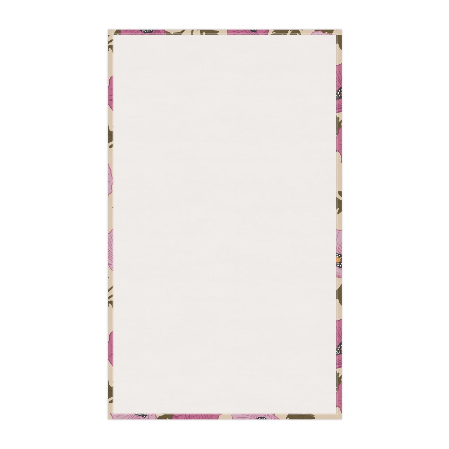 Poppy Waltz Floral Rosewood Pink Tea Towel with hand drawn artwork - Flourish Moon Studio