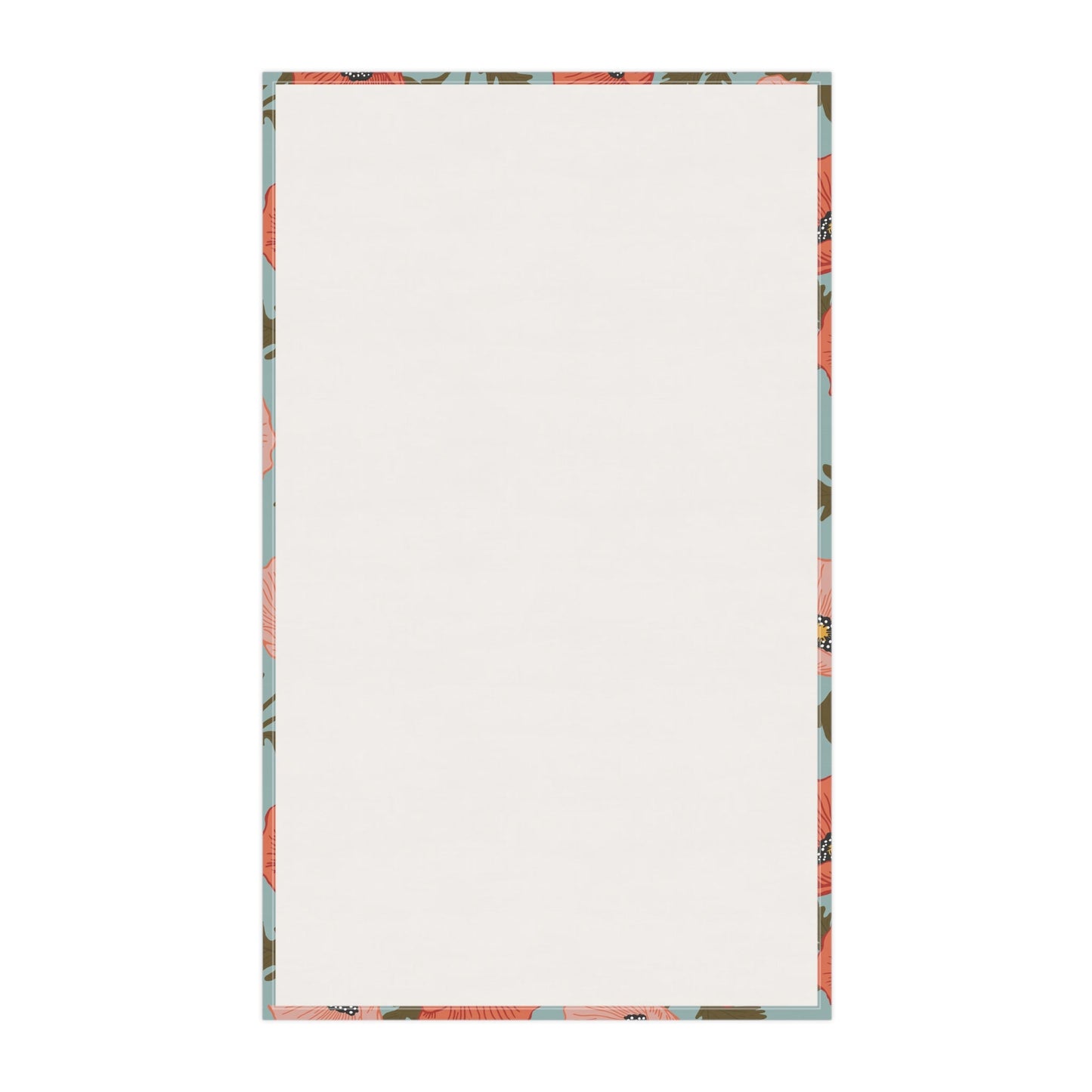 Poppy Waltz Floral Tea Towel with hand - drawn artwork - Flourish Moon Studio