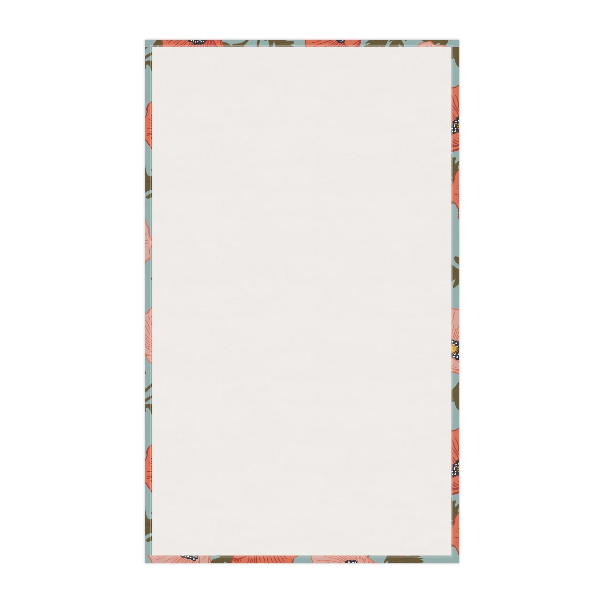 Poppy Waltz Floral Tea Towel with hand - drawn artwork - Flourish Moon Studio