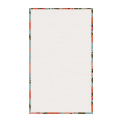 Poppy Waltz Floral Tea Towel with hand - drawn artwork - Flourish Moon Studio