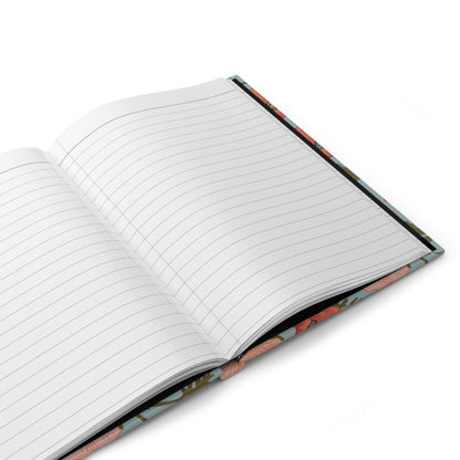 Poppy Waltz Hardcover Journal with hand - drawn artwork - Flourish Moon Studio