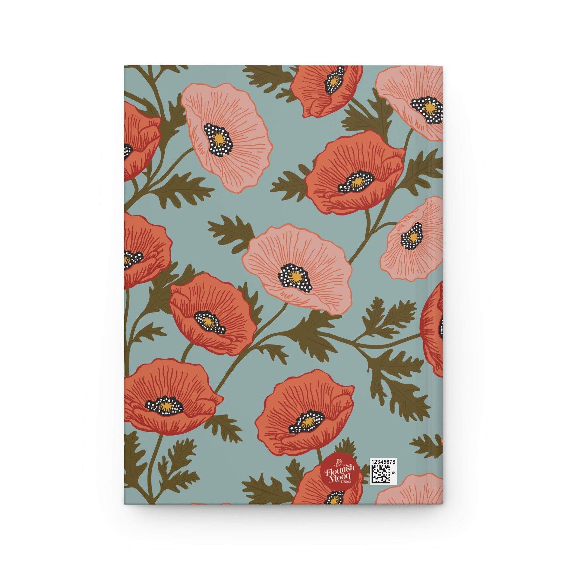 Poppy Waltz Hardcover Journal with hand - drawn artwork - Flourish Moon Studio