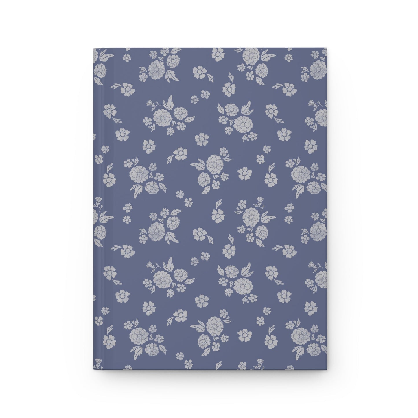 Prairie Bloom Pale Blue on Denim Hardcover Journal with hand drawn artwork - Flourish Moon Studio