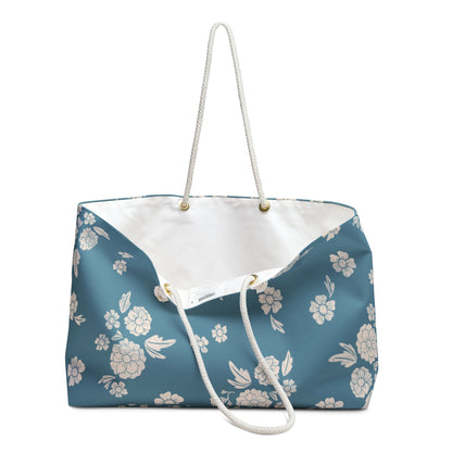 Prairie Blossom Floral Tote Bag in Bluebell with hand drawn artwork - Flourish Moon Studio