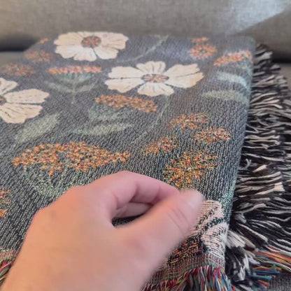 Garden Whispers Floral Woven Blanket