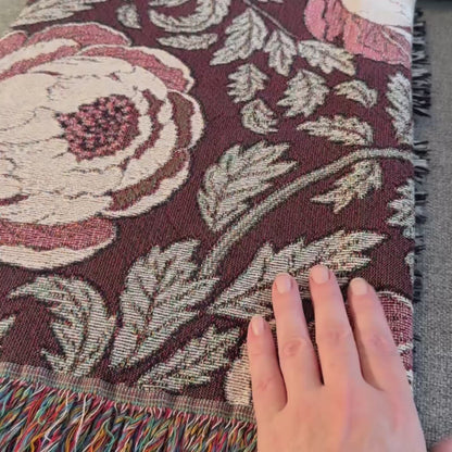 Peony Sway Woven Blanket