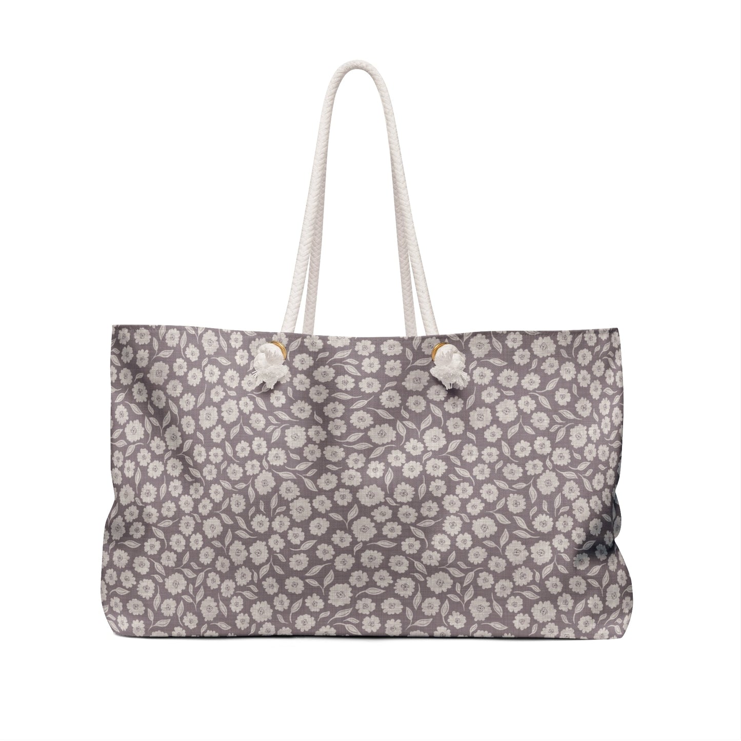 Quiet Haven Cottage Weekender Tote Bag in Orchid with hand drawn artwork - Flourish Moon Studio