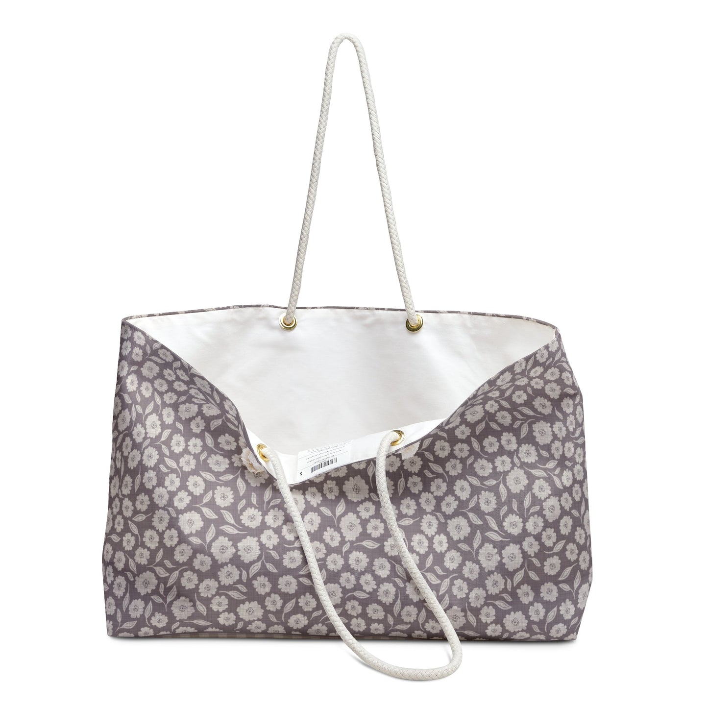 Quiet Haven Cottage Weekender Tote Bag in Orchid with hand drawn artwork - Flourish Moon Studio
