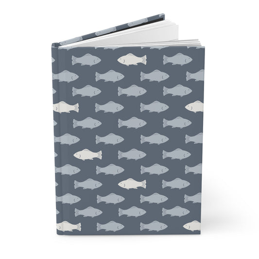 School of Wanderers Driftwood Hardcover Journal with hand drawn artwork - Flourish Moon Studio