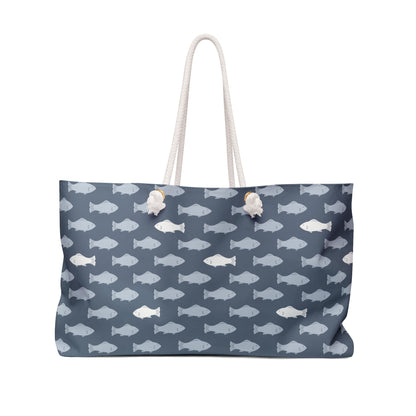 School of Wanderers Slate Weekender Bag with hand drawn artwork - Flourish Moon Studio