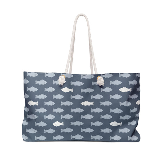 School of Wanderers Slate Weekender Bag with hand drawn artwork - Flourish Moon Studio